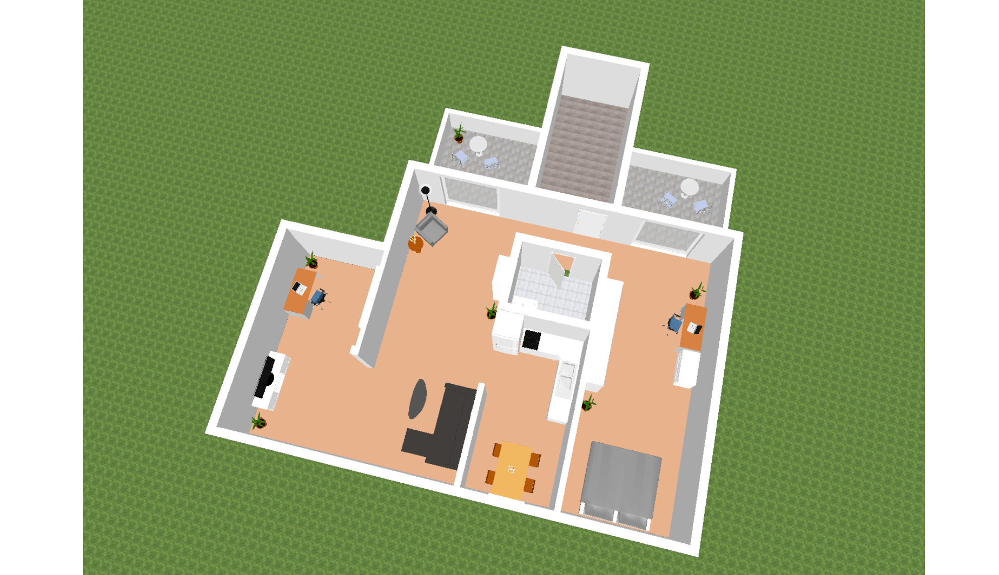 3D-Ansicht 1 Penthousewohnung (4. OG)